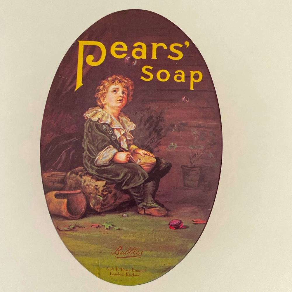 Vintage Pears Soap Tin Reproduction Bubbles Lillie Langtry quote